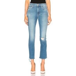 Mother High Waisted Rascal Ankle Crop Denim Jeans in Love Gun Wash Sz 28